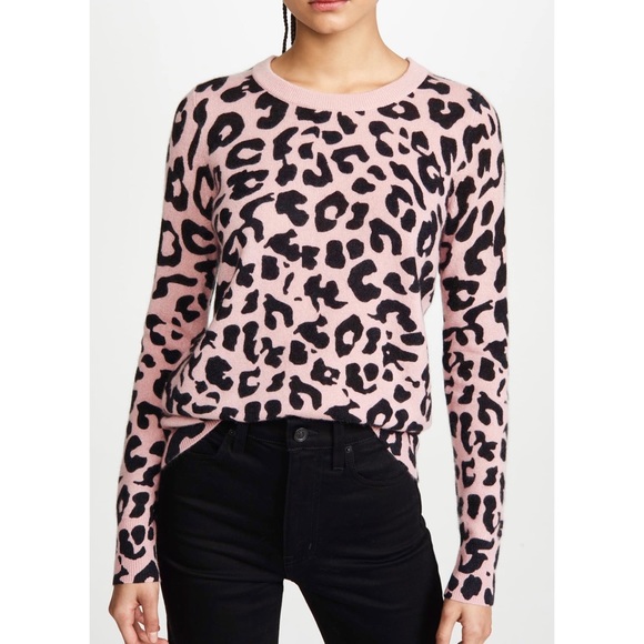 NWT White + Warren Cashmere Sweater Leopard - Picture 4 of 16